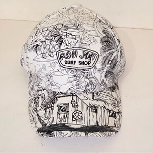 Ron Jon Surf Shop Black & White Astronaut Surfer Adjustable Kids Hat